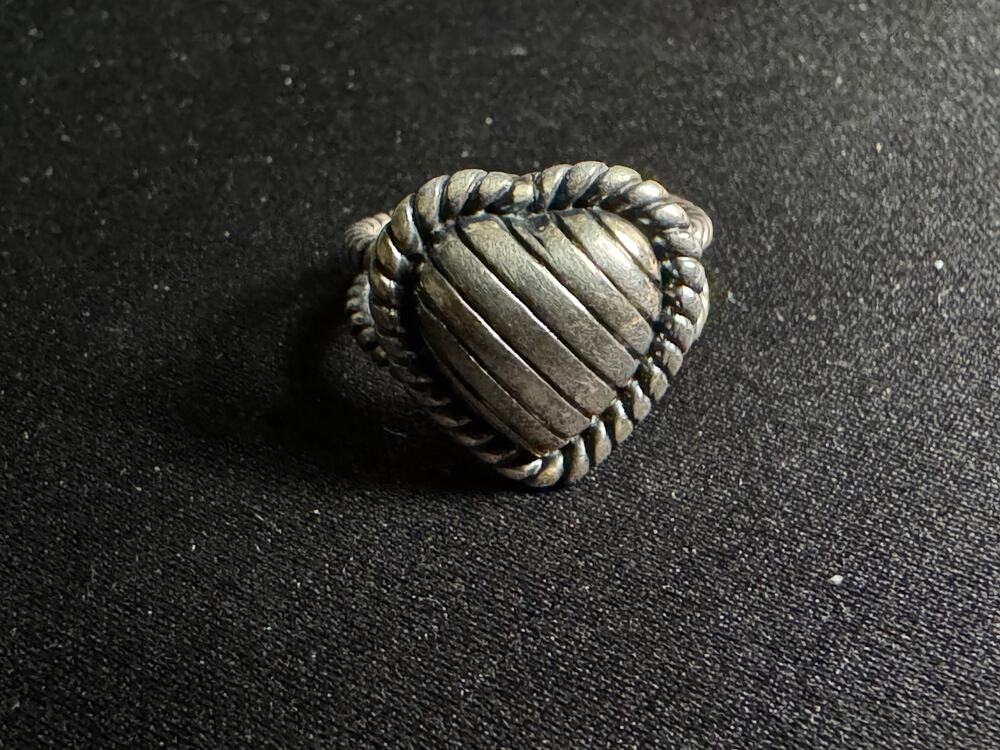 Vintage 925 Joseph Esposito Dome Fluted Heart Ring Size 7